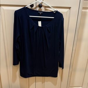 Talbots Navy Women's 3/4 sleeve shirt.